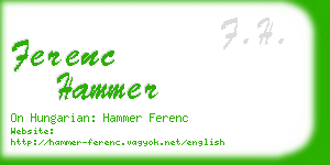 ferenc hammer business card